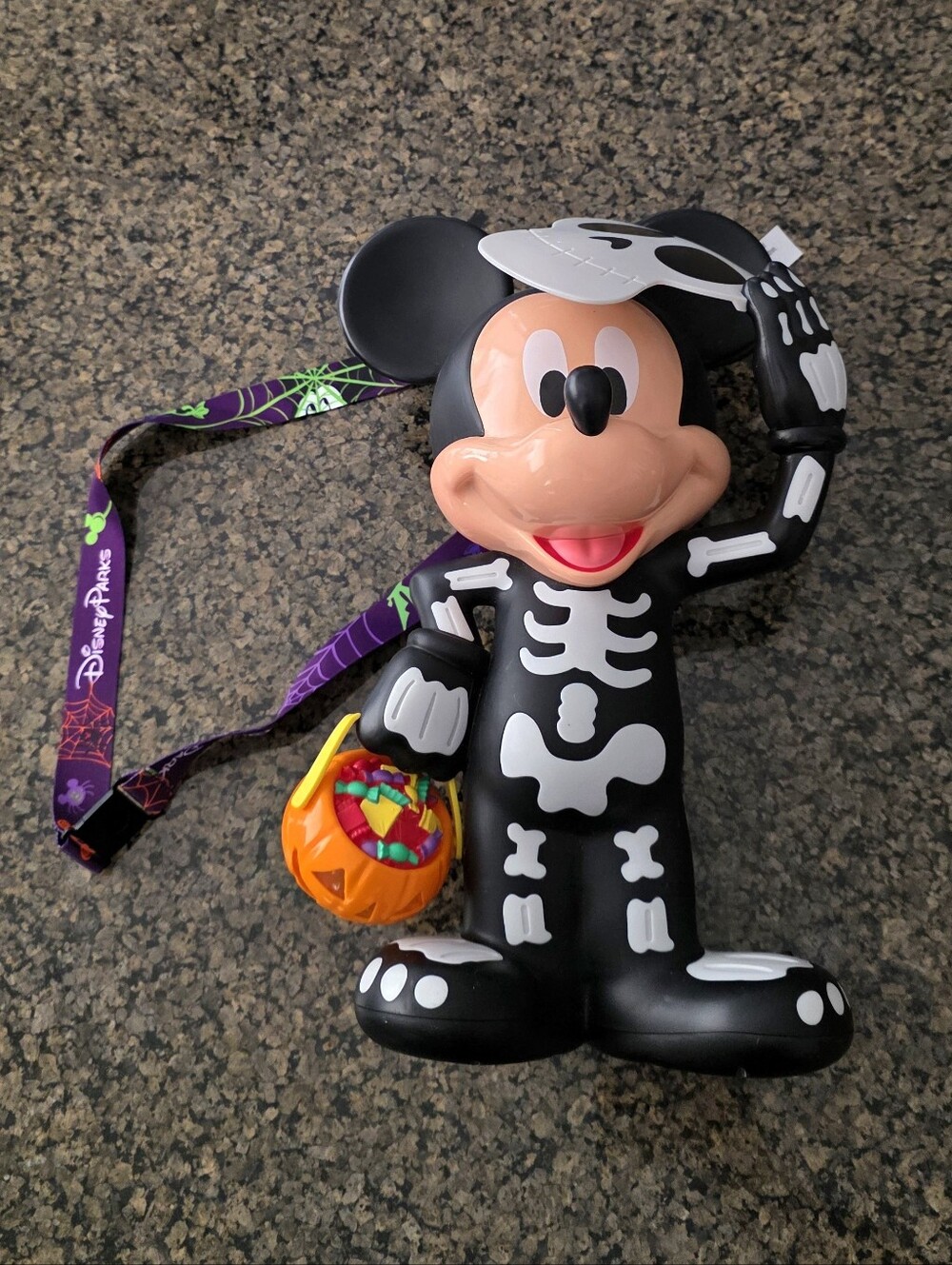 Disney Parks Halloween Popcorn Bucket Skeleton Mickey Mouse Glow In The Dark WDW